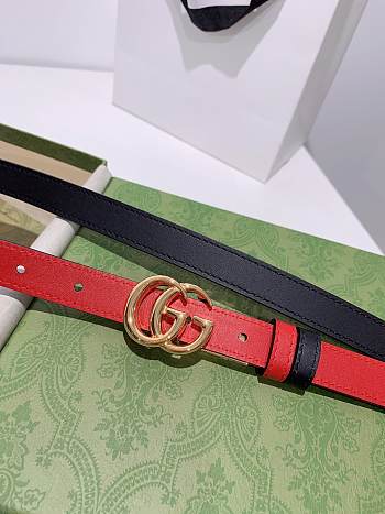 Gucci reversible belt leather red/black 2cm