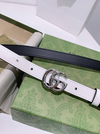 Gucci reversible belt leather white/black 2cm