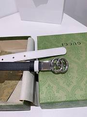 Gucci reversible belt leather white/black 2cm - 5