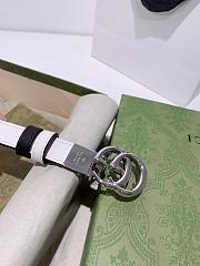 Gucci reversible belt leather white/black 2cm - 3