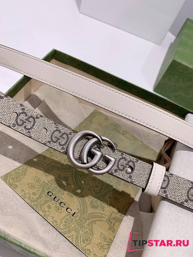 Gucci reversible belt ophidia GG canvas/white 2cm - 1