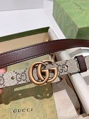 Gucci reversible belt ophidia GG canvas/brown 2cm with gold hardware - 1