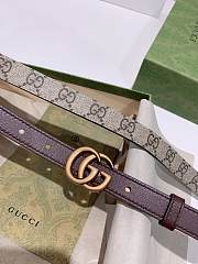 Gucci reversible belt ophidia GG canvas/brown 2cm with gold hardware - 5