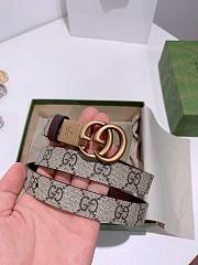 Gucci reversible belt ophidia GG canvas/brown 2cm with gold hardware - 4