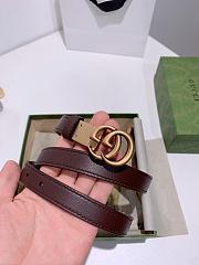 Gucci reversible belt ophidia GG canvas/brown 2cm with gold hardware - 3