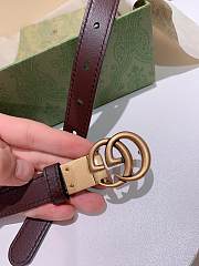 Gucci reversible belt ophidia GG canvas/brown 2cm with gold hardware - 2