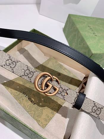 Gucci reversible belt ophidia GG canvas/black 2cm with gold hardware