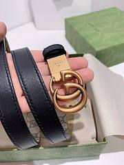 Gucci reversible belt ophidia GG canvas/black 2cm with gold hardware - 4