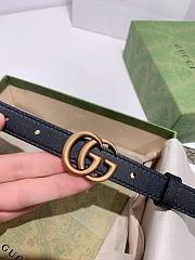 Gucci reversible belt ophidia GG canvas/black 2cm with gold hardware - 3