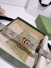 Gucci reversible belt ophidia GG canvas/black 2cm with gold hardware - 6