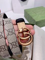 Gucci reversible belt ophidia GG canvas/black 2cm with gold hardware - 2
