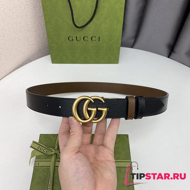 Gucci reversible belt leather black/brown 3cm - 1