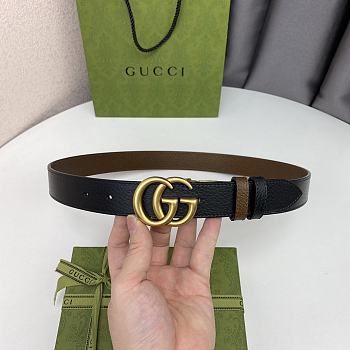 Gucci reversible belt leather black/brown 3cm