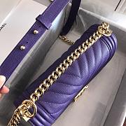 Chanel V-Boy handbag calfskin & gold metal in purple 67086 25cm - 4