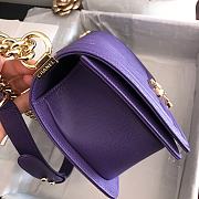 Chanel V-Boy handbag calfskin & gold metal in purple 67086 25cm - 5