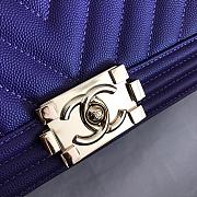 Chanel V-Boy handbag calfskin & gold metal in purple 67086 25cm - 6