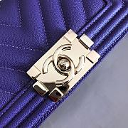 Chanel V-Boy handbag calfskin & gold metal in purple 67086 20cm - 2