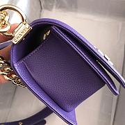 Chanel V-Boy handbag calfskin & gold metal in purple 67086 20cm - 6