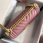 Chanel V-Boy handbag calfskin & gold metal in coral 67086 25cm - 5