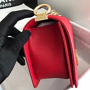 Chanel V-Boy handbag calfskin & gold metal in red 67086 25cm - 6