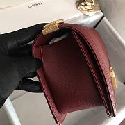 Chanel V-Boy handbag calfskin & gold metal in wine red 67086 25cm - 6