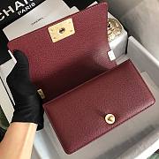 Chanel V-Boy handbag calfskin & gold metal in wine red 67086 20cm - 4
