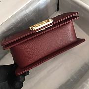 Chanel V-Boy handbag calfskin & gold metal in wine red 67086 20cm - 2
