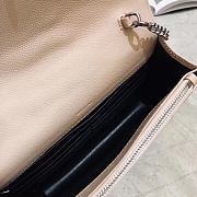 YSL Envelope chain wallet in grain de poudre embossed leather with silver-metal in dark beige 19cm - 3