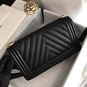 Chanel V-Boy handbag calfskin & gold metal in black 67086 25cm - 2