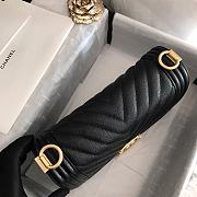 Chanel V-Boy handbag calfskin & gold metal in black 67086 25cm - 3