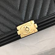 Chanel V-Boy handbag calfskin & gold metal in black 67086 25cm - 4