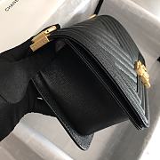 Chanel V-Boy handbag calfskin & gold metal in black 67086 25cm - 5