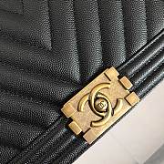 Chanel V-Boy handbag calfskin & gold metal in black 67086 20cm - 4