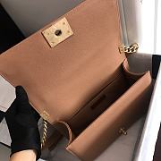 Chanel V-Boy handbag calfskin & gold metal in dark beige 67086 20cm - 2