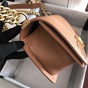 Chanel V-Boy handbag calfskin & gold metal in dark beige 67086 20cm - 6