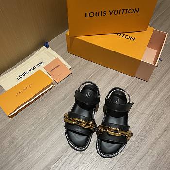 Louis Vuitton Paseo flat comfort sandal in black