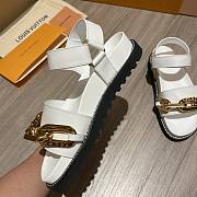 LV Paseo Flat Comfort Sandal In White - 4