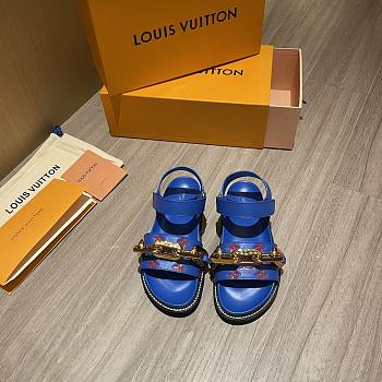 Louis Vuitton Paseo flat comfort sandal in dark blue