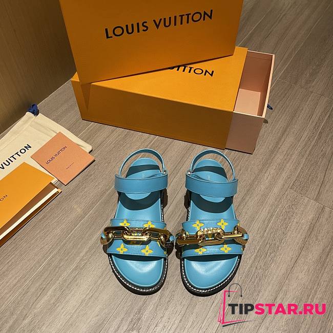 Louis Vuitton Paseo flat comfort sandal in blue - 1