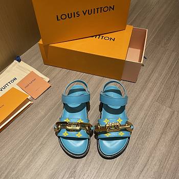 Louis Vuitton Paseo flat comfort sandal in blue
