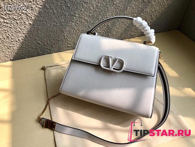 Valentino VSling grainy calfskin handbag in white 30cm - 1