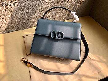 Valentino VSling grainy calfskin handbag in gray 30.5cm