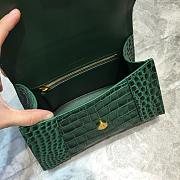 Balenciaga Hourglass small top handle bag in green crocodile embossed 23cm - 2