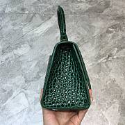 Balenciaga Hourglass small top handle bag in green crocodile embossed 23cm - 4
