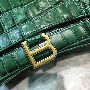 Balenciaga Hourglass small top handle bag in green crocodile embossed 23cm - 5