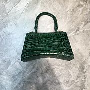 Balenciaga Hourglass small top handle bag in green crocodile embossed 23cm - 6