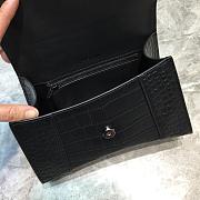 Balenciaga Hourglass small top handle bag all-black crocodile embossed 23cm - 3