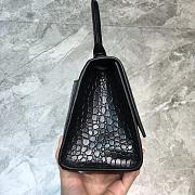 Balenciaga Hourglass small top handle bag all-black crocodile embossed 23cm - 4