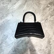 Balenciaga Hourglass small top handle bag all-black crocodile embossed 23cm - 6