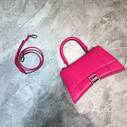 Balenciaga Hourglass small top handle bag in hot pink shiny box calfskin 23cm - 1